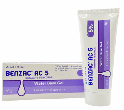 Benzac AC 5 (Benzoyl Peroxide) 5% Water Base Gel — 60g