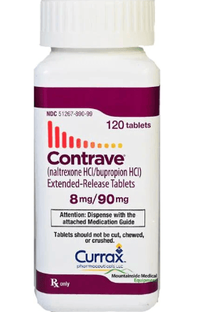 Contrave (Naltrexone HCl/Bupropion HCl) 8mg/90mg — 120 Tabs