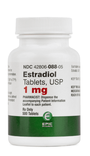 Estradiol Tablets USP 1mg — 500 Tablets