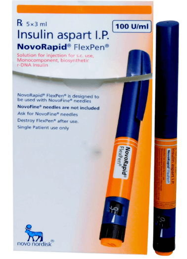 NovoRapid® FlexPen 100 U/ml — box of 5 × 3 ml