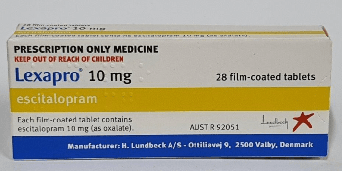Lexapro (Escitalopram) 10 mg — 28 film-coated tablets