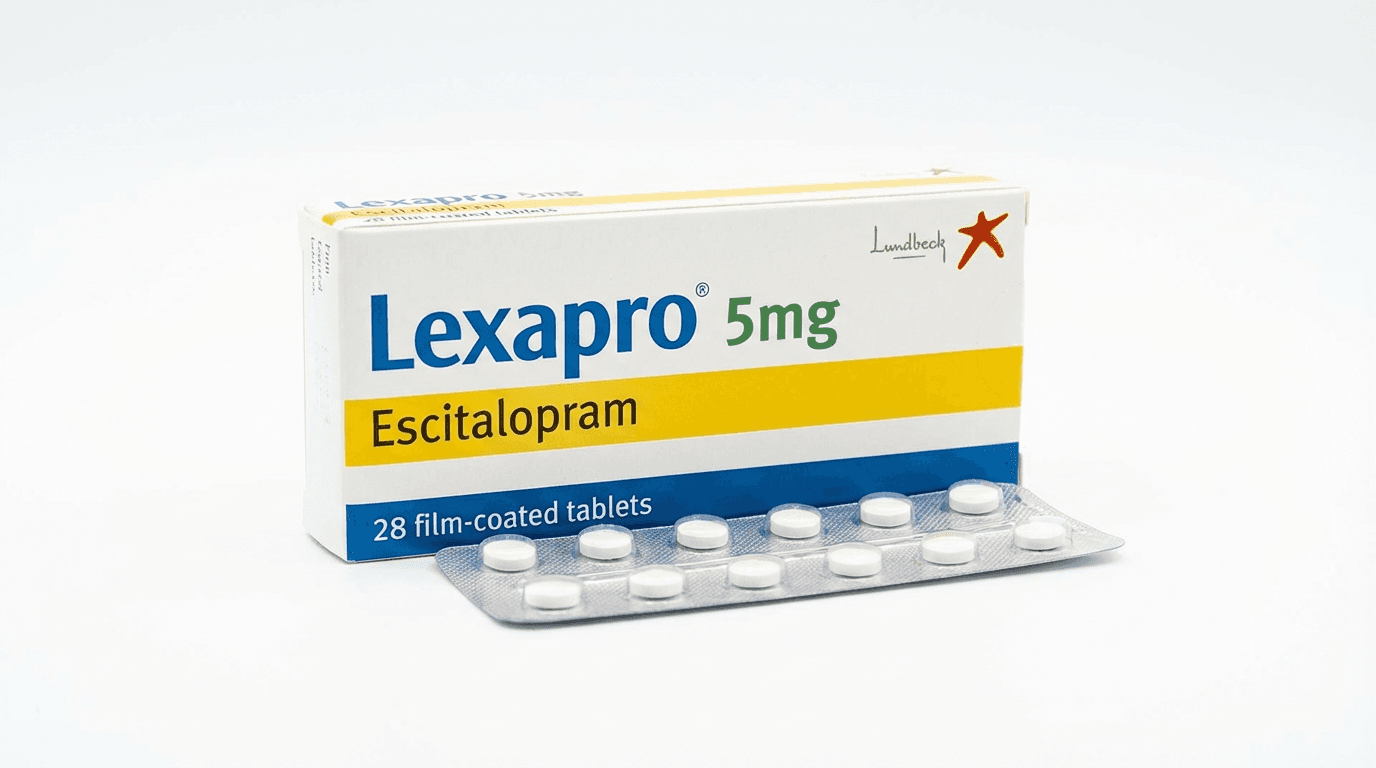 Lexapro (Escitalopram) 5mg — 28 Film-Coated Tablets