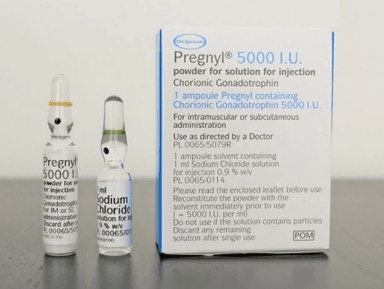 Pregnyl HCG 5000IU — 5 Ampoules + Solvent