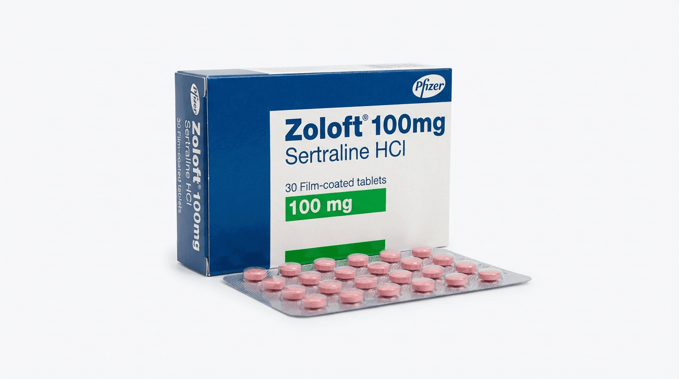 Zoloft (Sertraline) 100mg — 30 Film-Coated Tablets