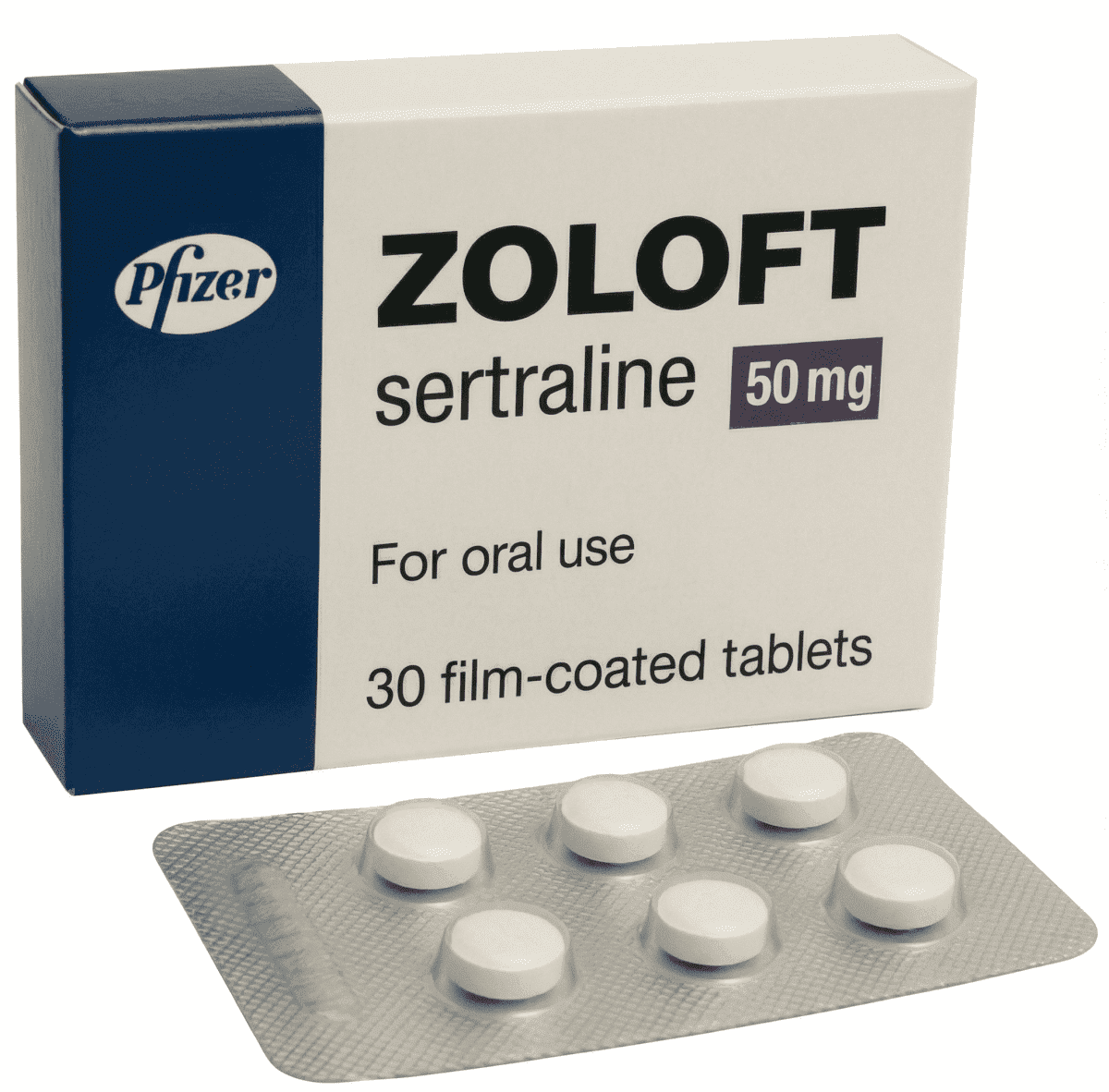 Zoloft (Sertraline) 50mg — 30 Film-Coated Tablets